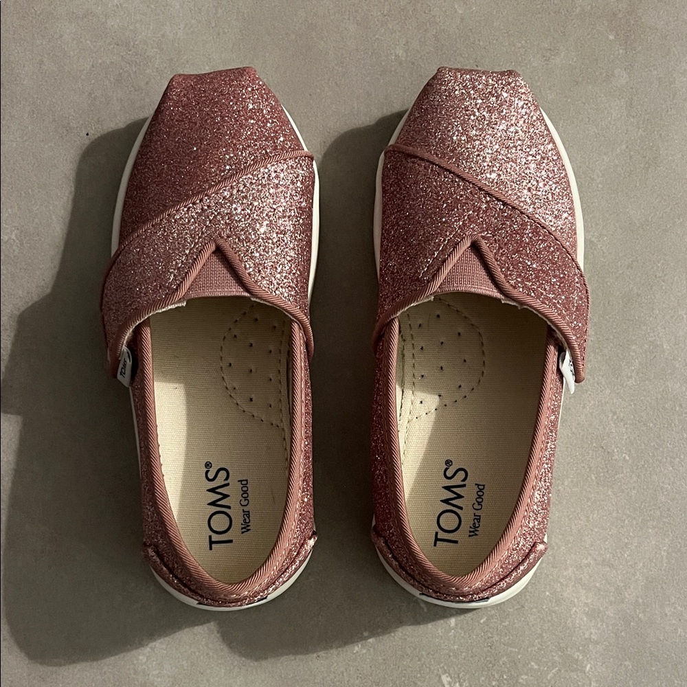 TOMS Rose Glitter Slip-Ons